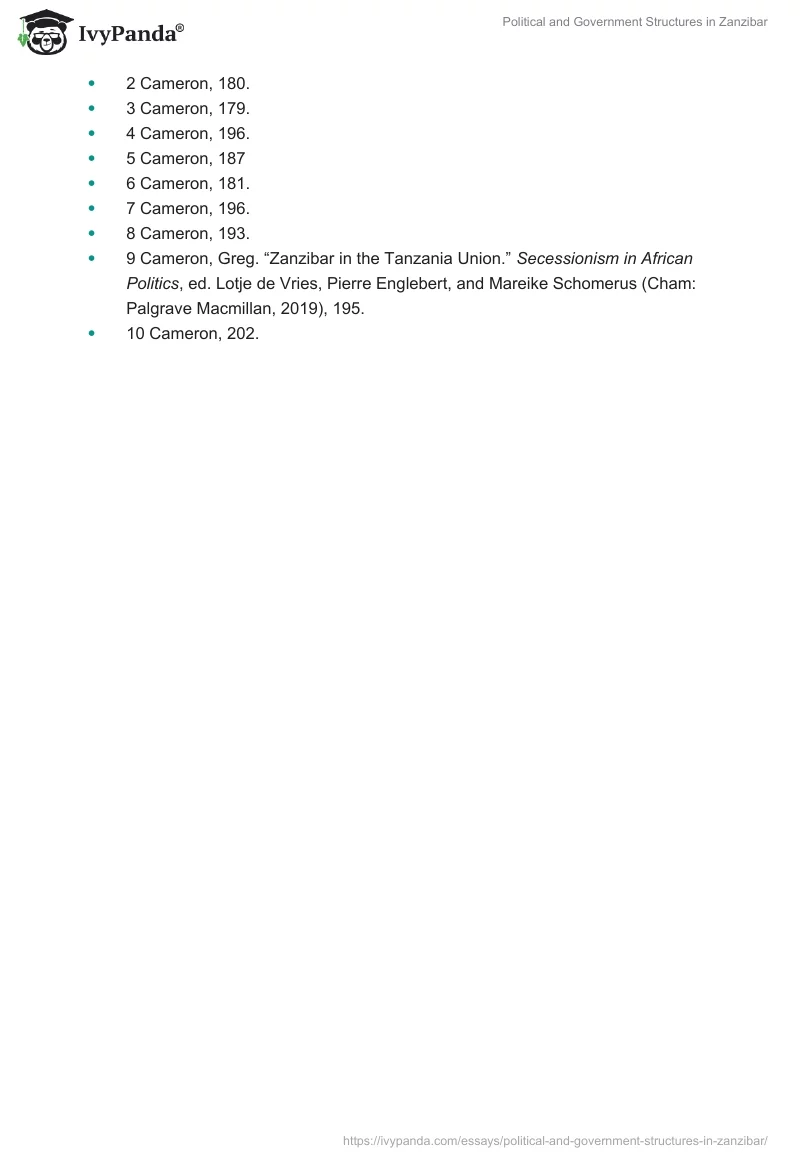 Political and Government Structures in Zanzibar. Page 3