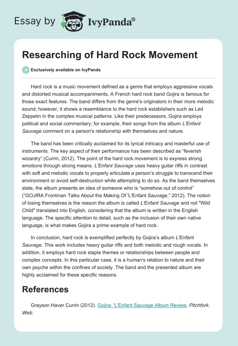 Researching of Hard Rock Movement. Page 1