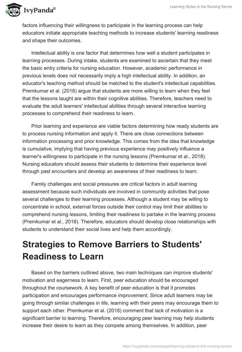 Learning Styles in the Nursing Sector. Page 3