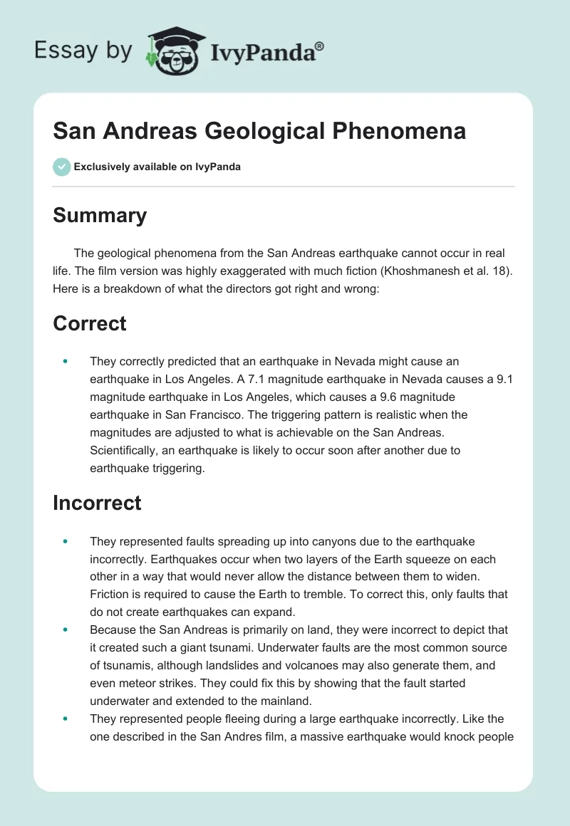 San Andreas Geological Phenomena. Page 1