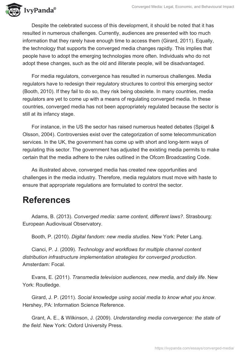 Converged Media: Legal, Economic, and Behavioural Impact. Page 2