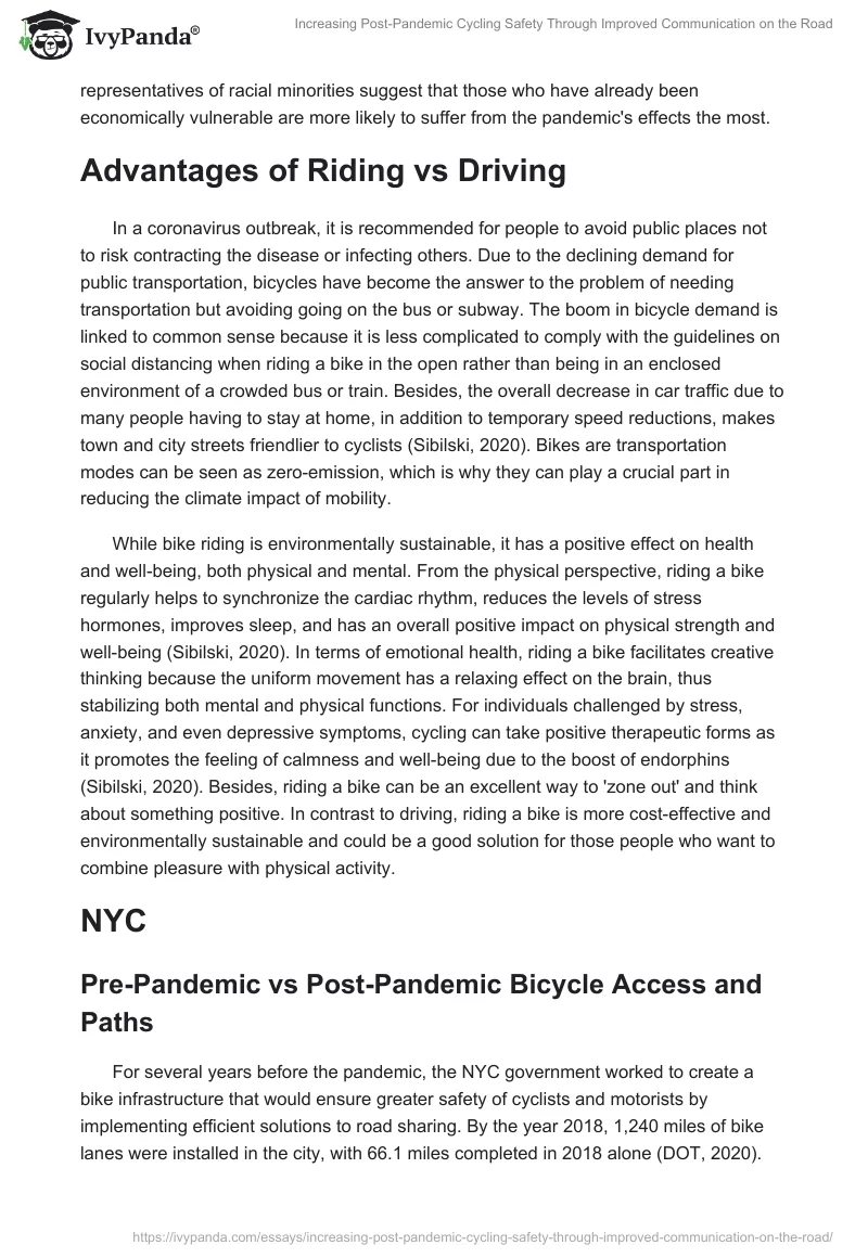 Increasing Post-Pandemic Cycling Safety Through Improved Communication on the Road. Page 5
