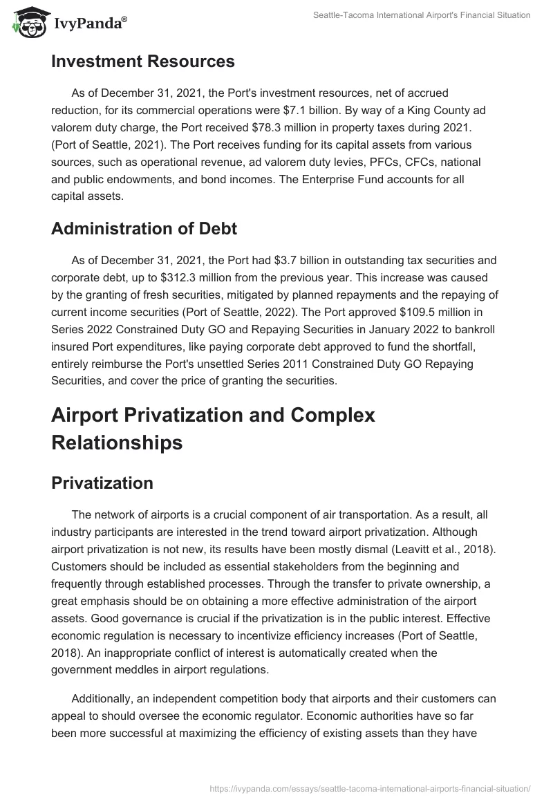 Seattle-Tacoma International Airport's Financial Situation. Page 3