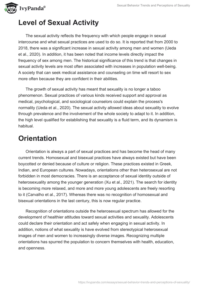 Sexual Behavior Trends and Perceptions of Sexuality. Page 3
