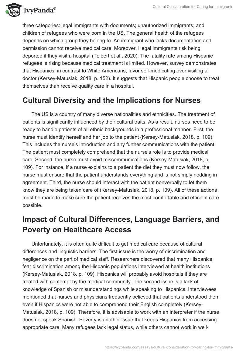 Cultural Consideration for Caring for Immigrants. Page 3