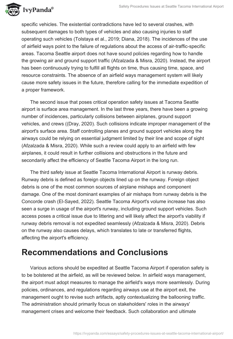 Safety Procedures Issues at Seattle Tacoma International Airport. Page 2