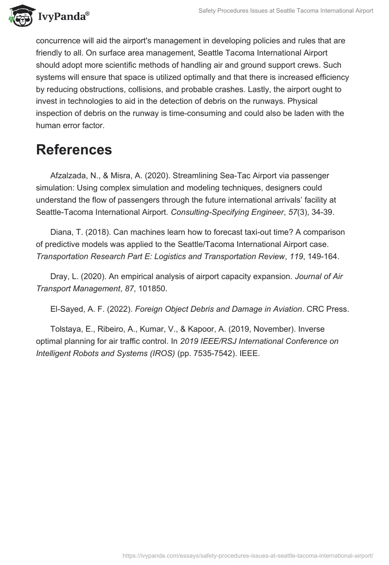 Safety Procedures Issues at Seattle Tacoma International Airport. Page 3