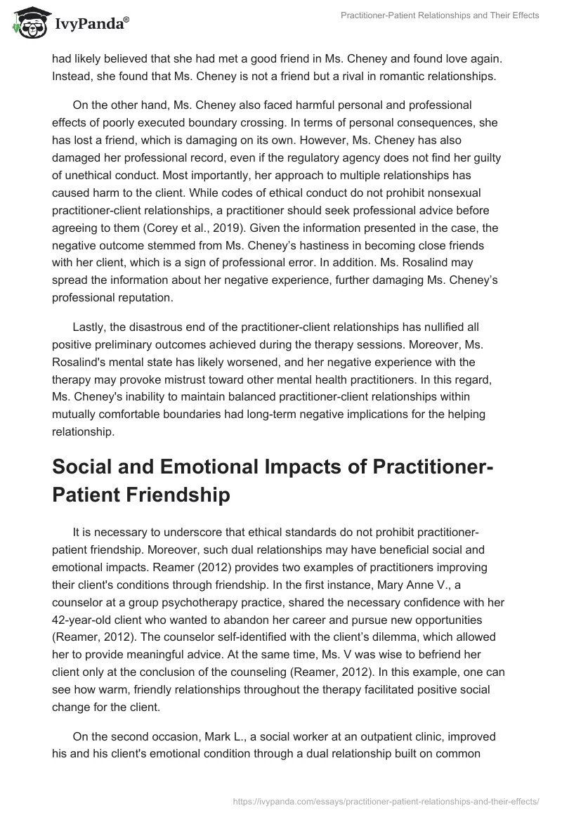 Practitioner-Patient Relationships and Their Effects. Page 2