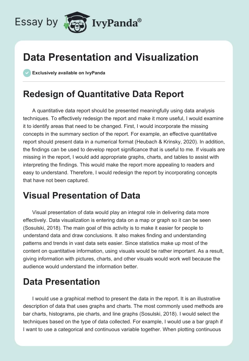 Data Presentation and Visualization. Page 1