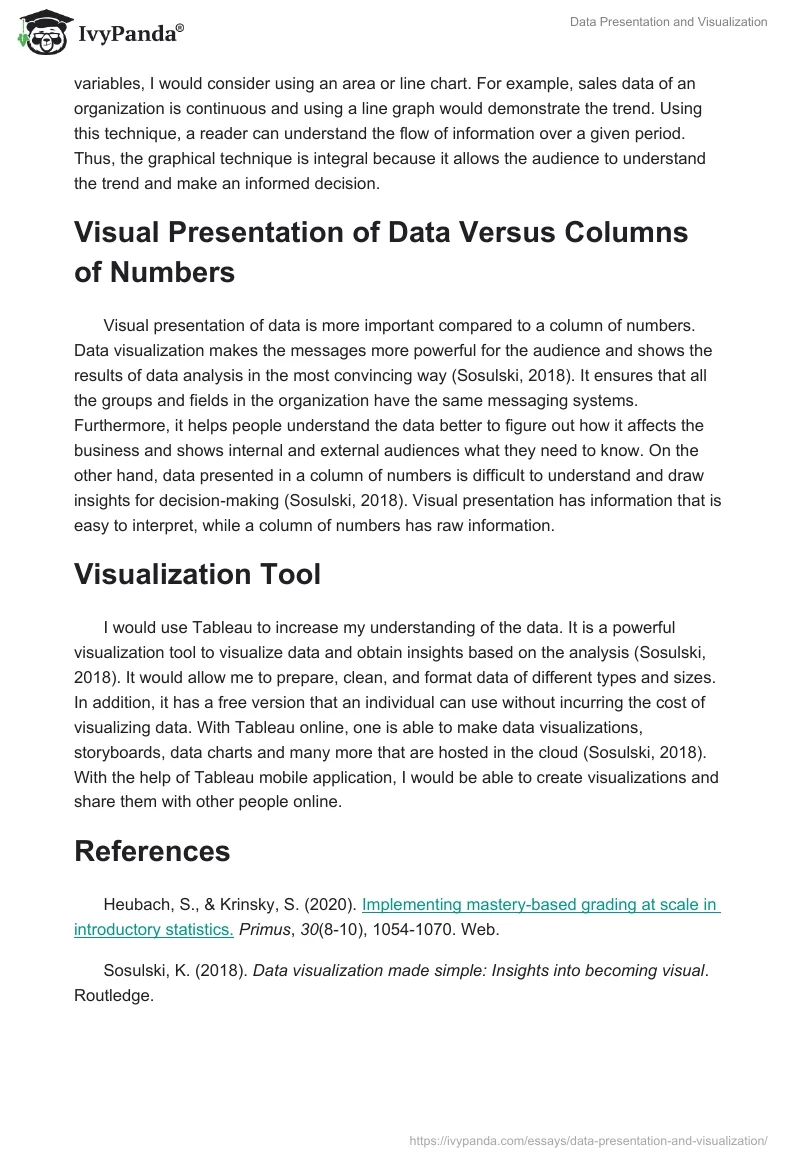 Data Presentation and Visualization. Page 2