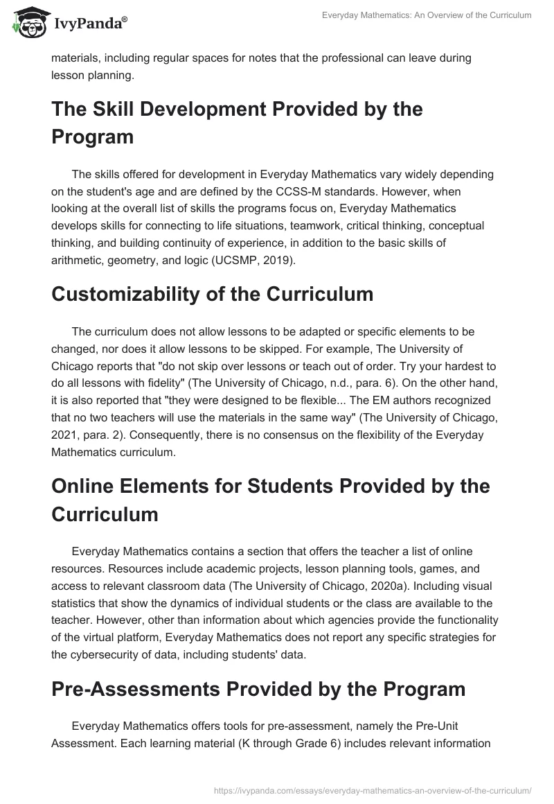 Everyday Mathematics: An Overview of the Curriculum. Page 3