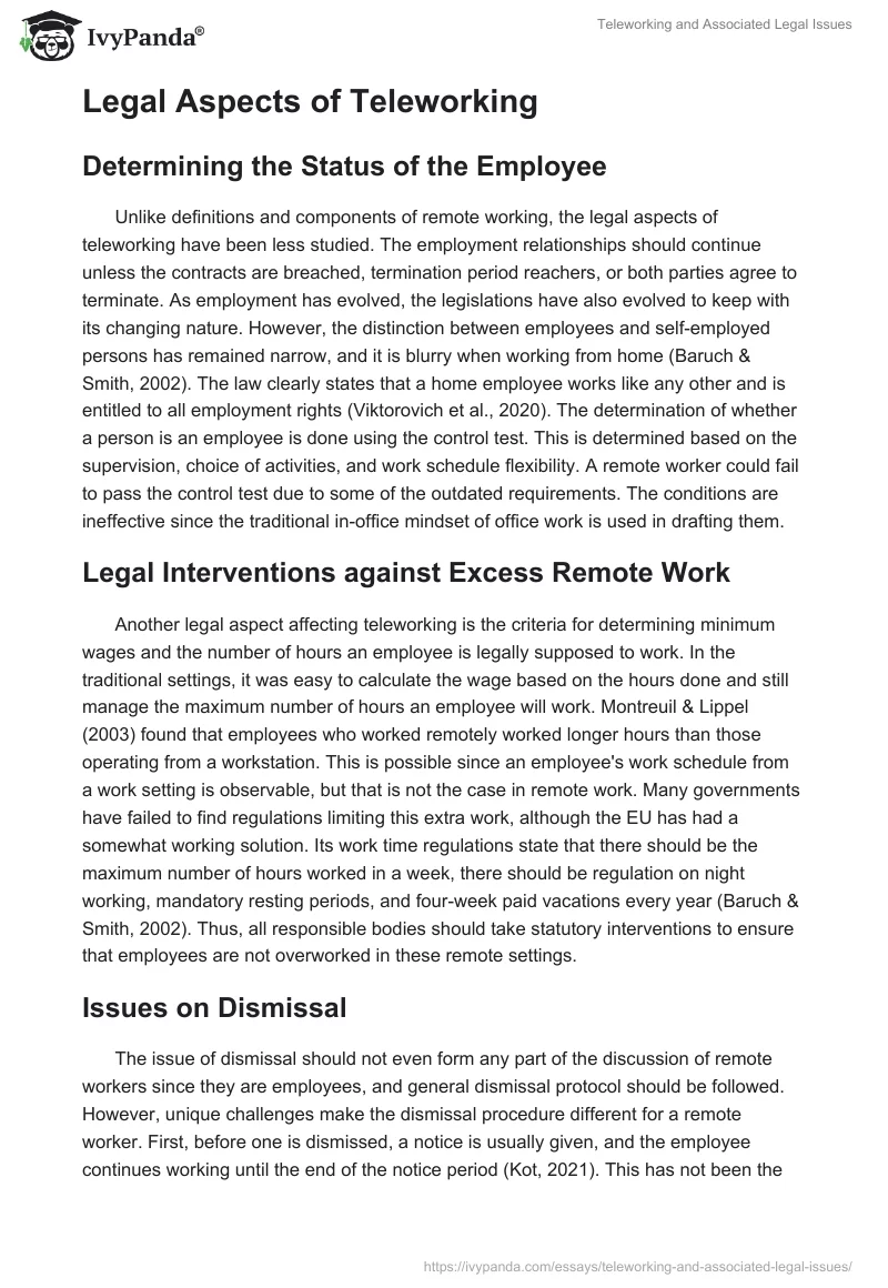 Teleworking and Associated Legal Issues. Page 3