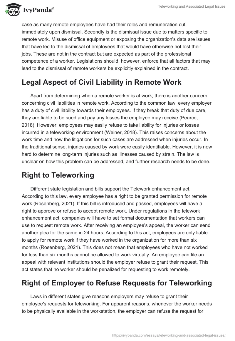 Teleworking and Associated Legal Issues. Page 4