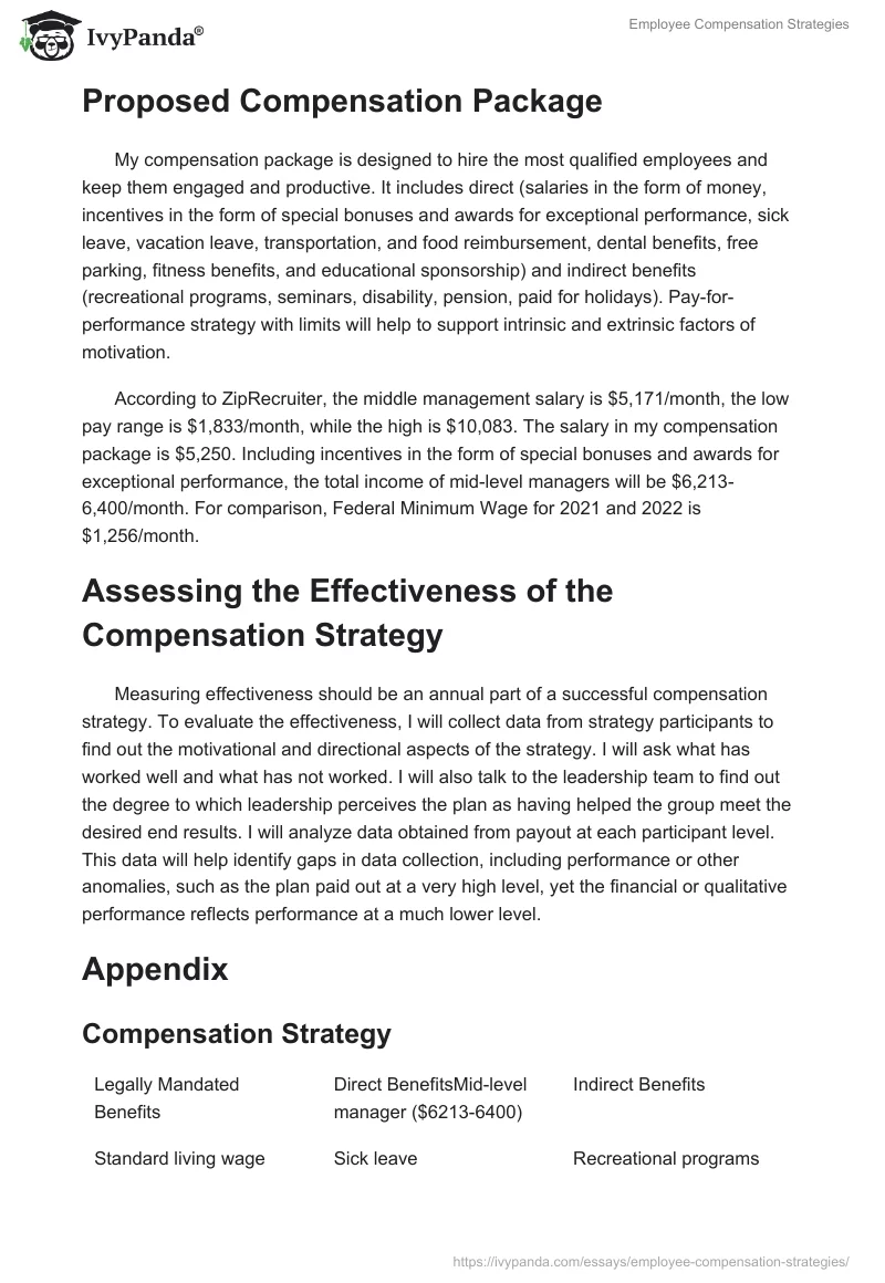 Employee Compensation Strategies. Page 3