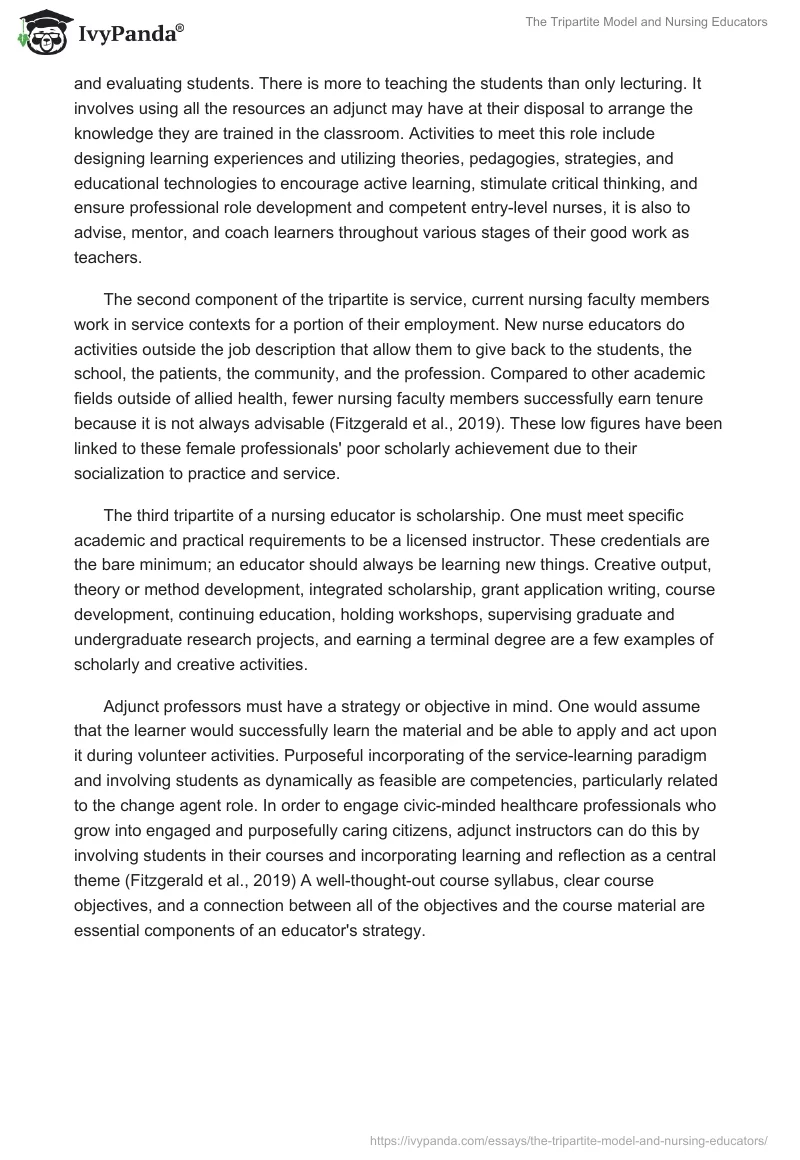 The Tripartite Model and Nursing Educators. Page 2