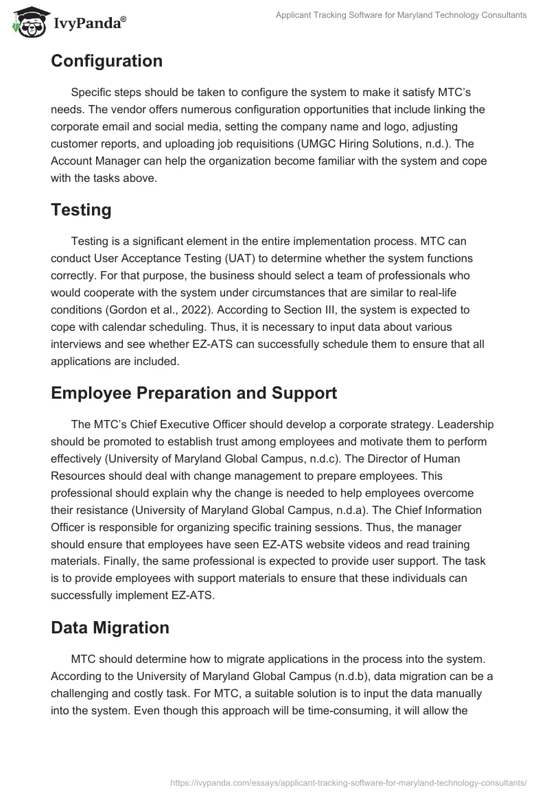 Applicant Tracking Software for Maryland Technology Consultants. Page 3