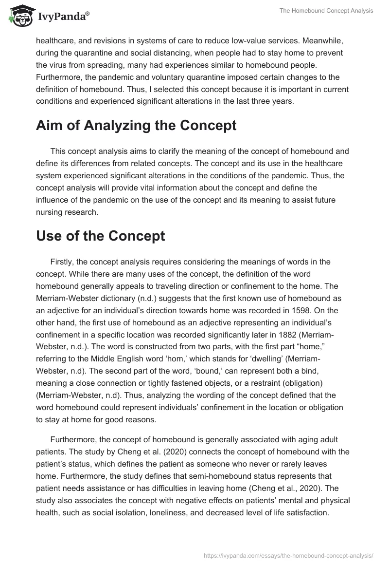 The Homebound Concept Analysis. Page 2