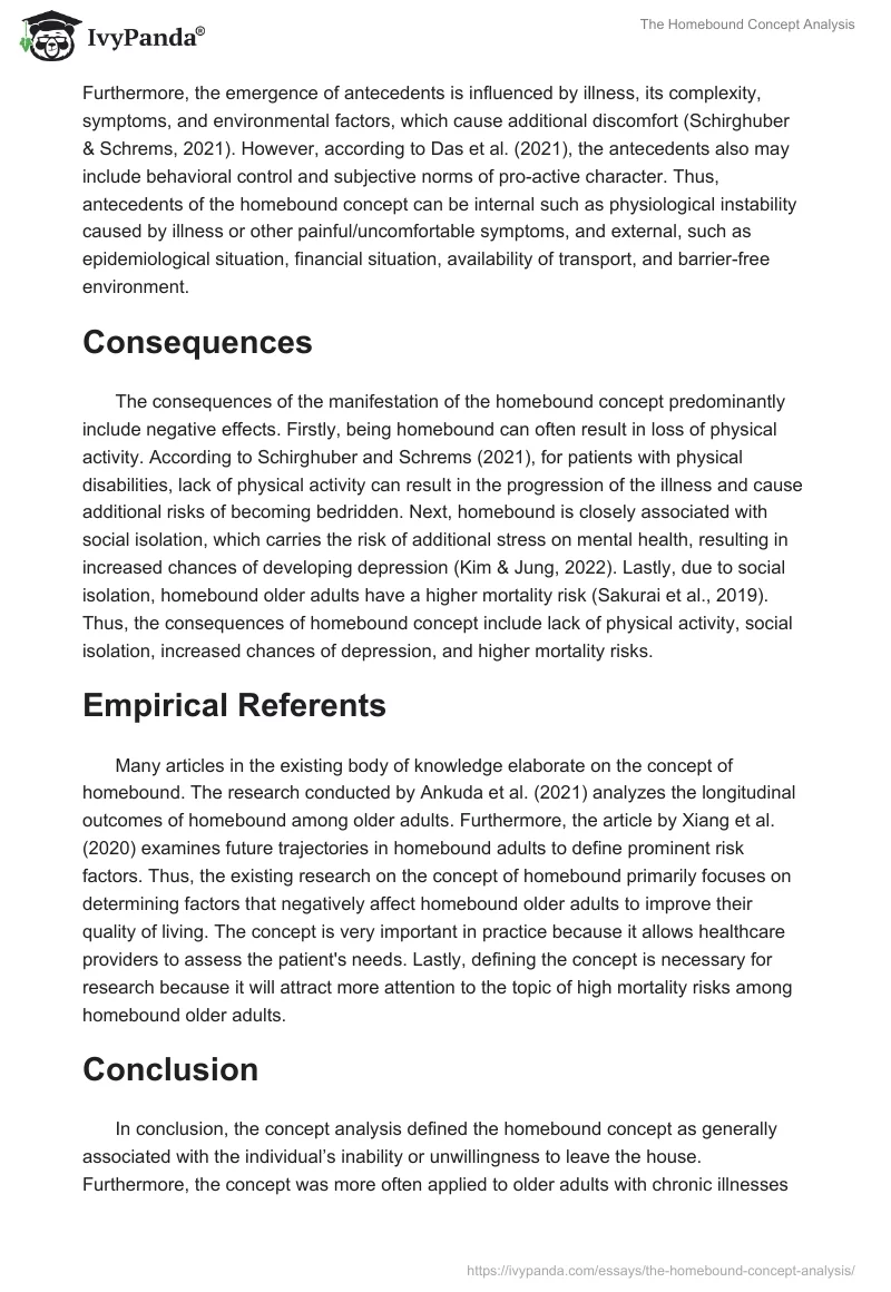The Homebound Concept Analysis. Page 4