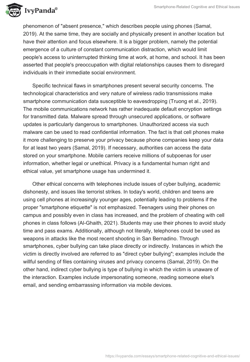 Smartphone-Related Cognitive and Ethical Issues. Page 2