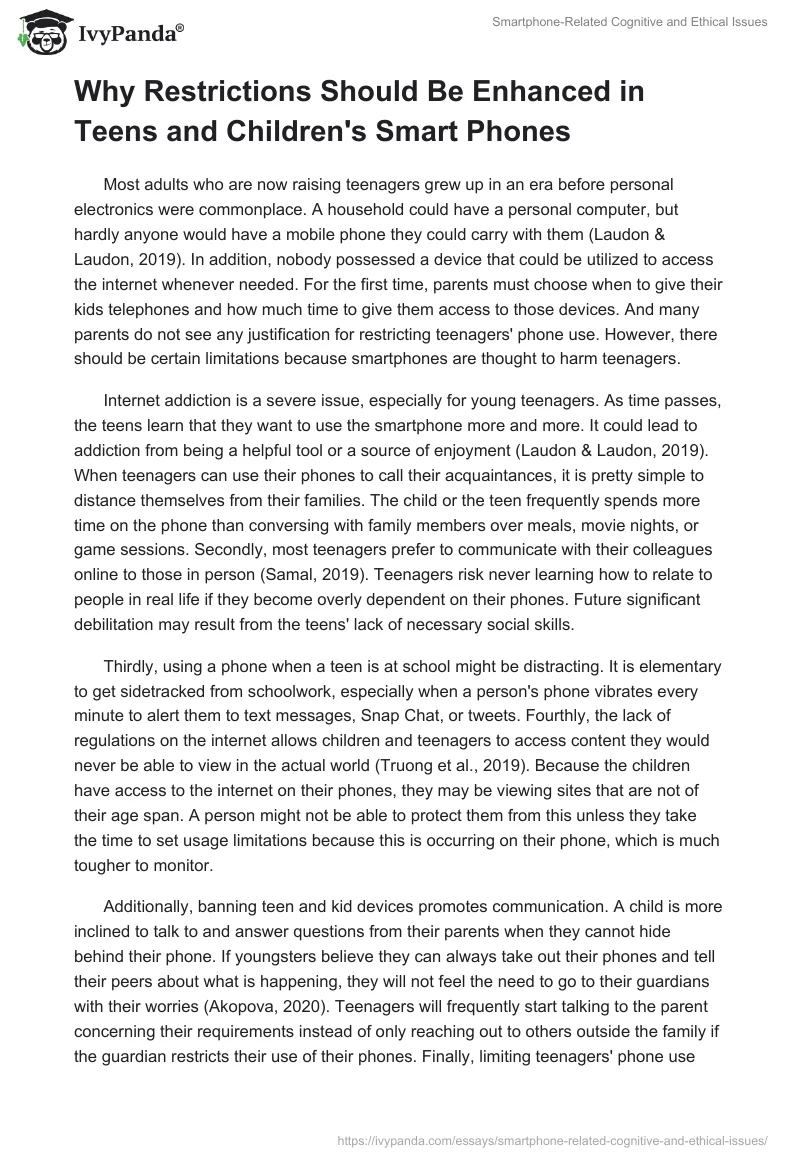 Smartphone-Related Cognitive and Ethical Issues. Page 3
