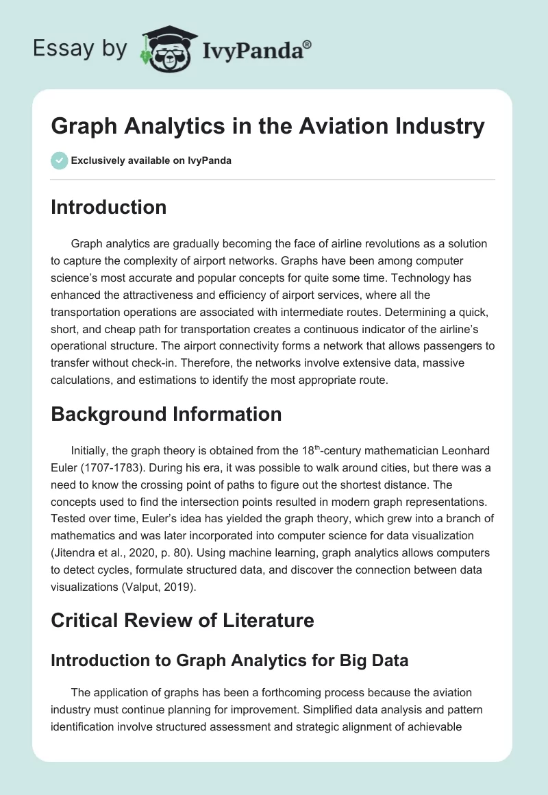 Graph Analytics in the Aviation Industry. Page 1