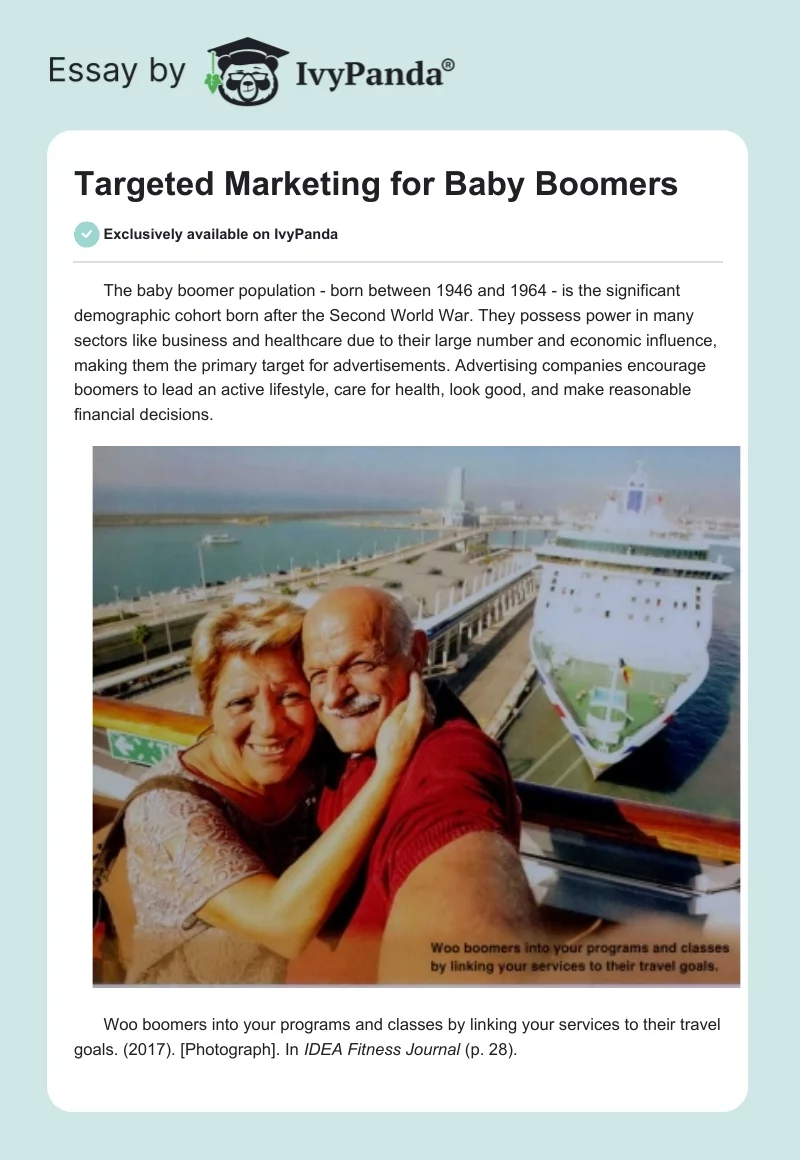 Targeted Marketing for Baby Boomers. Page 1