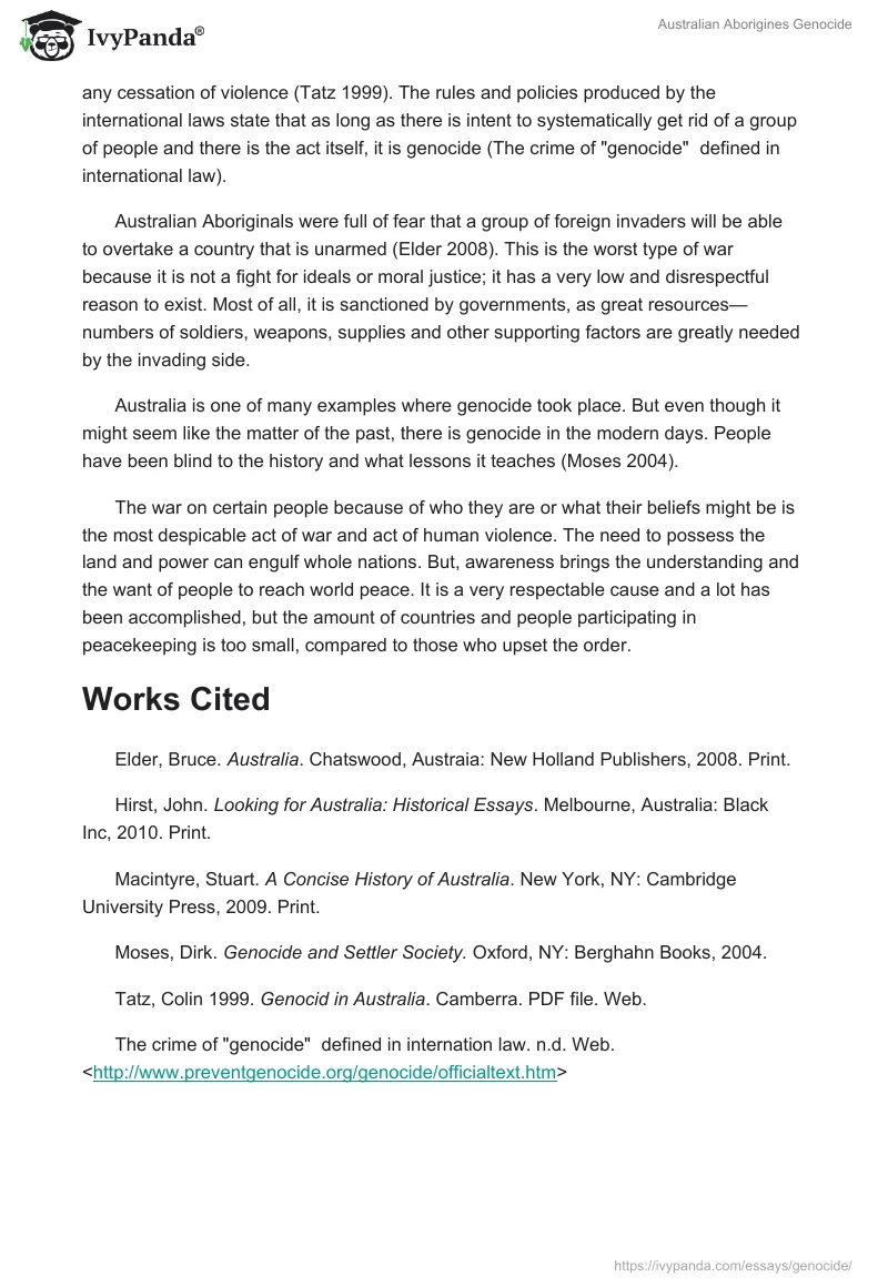 Australian Aborigines Genocide. Page 2