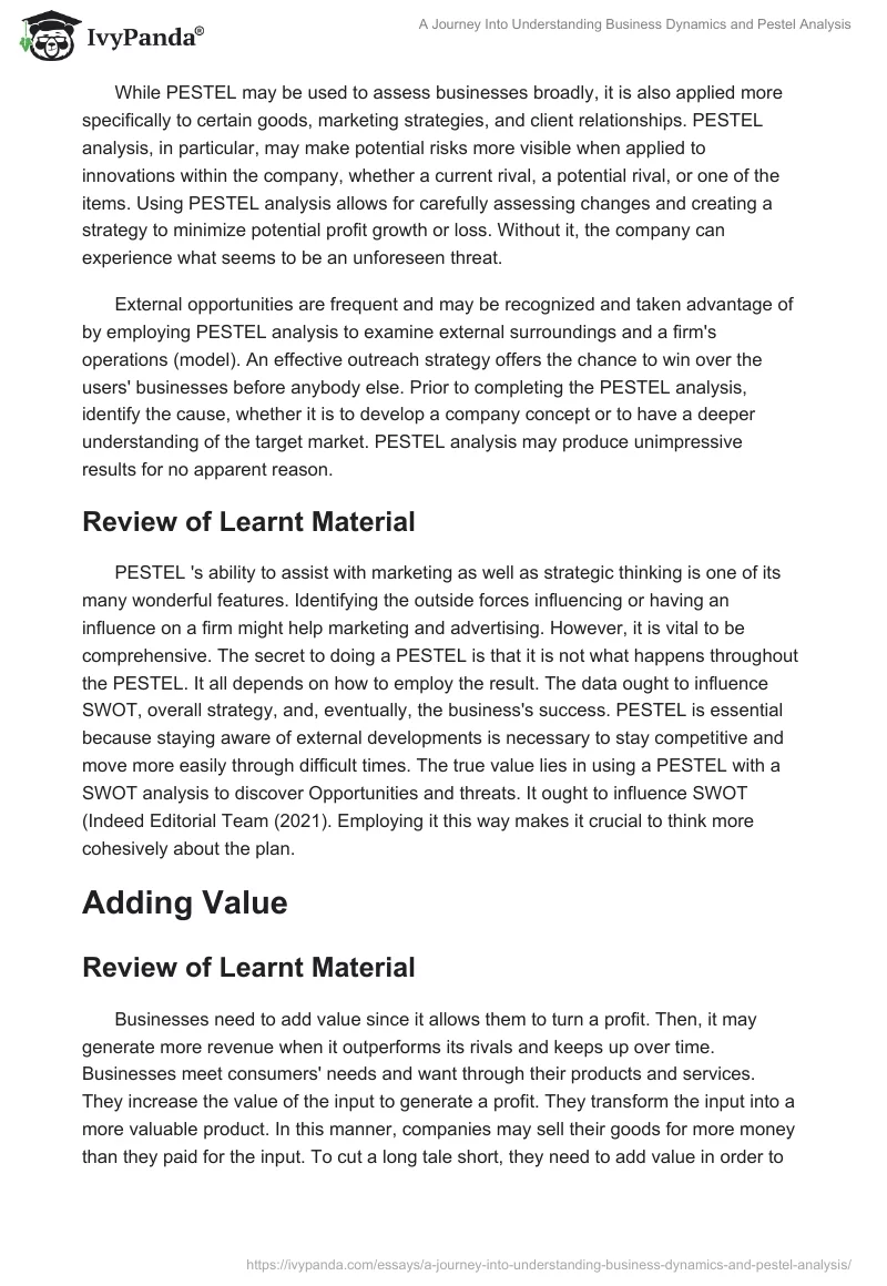 A Journey Into Understanding Business Dynamics and Pestel Analysis. Page 3