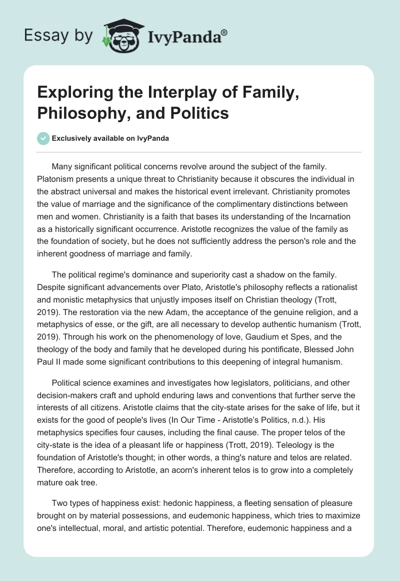 Exploring the Interplay of Family, Philosophy, and Politics. Page 1