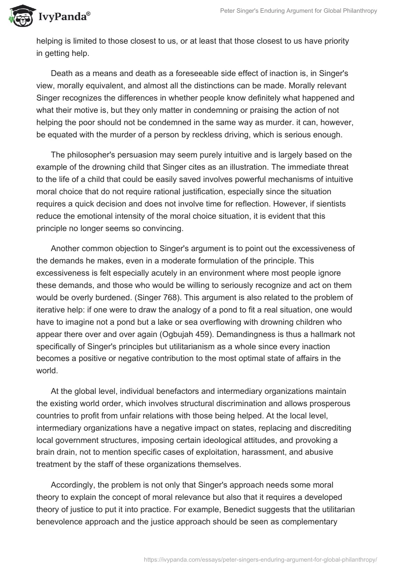 Peter Singer's Enduring Argument for Global Philanthropy. Page 2