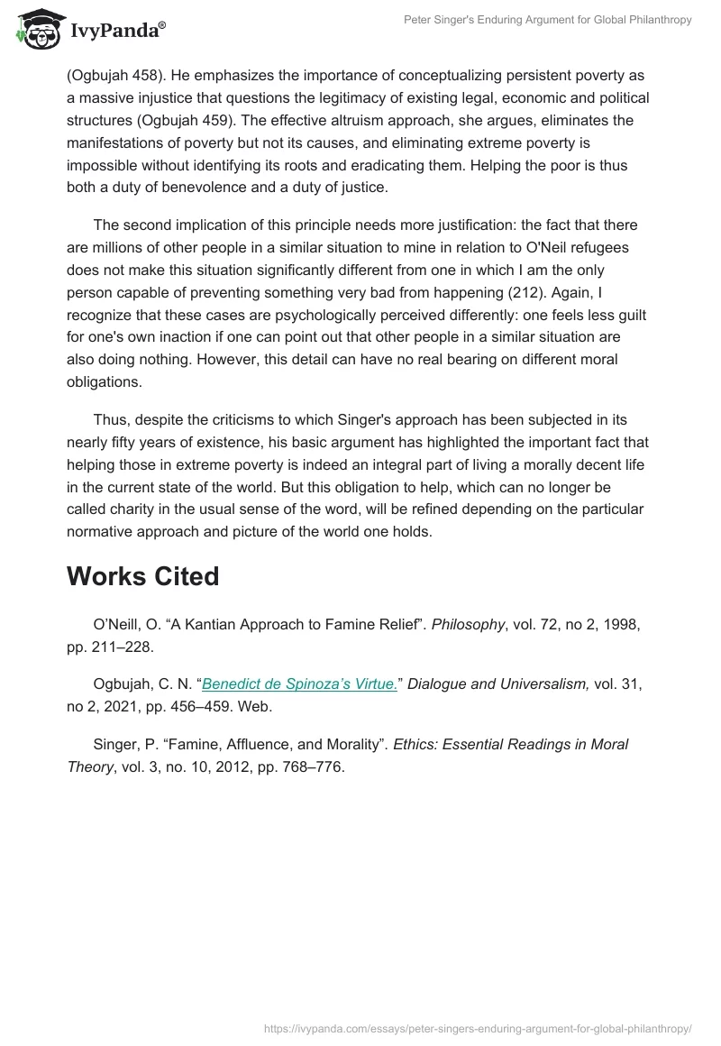 Peter Singer's Enduring Argument for Global Philanthropy. Page 3