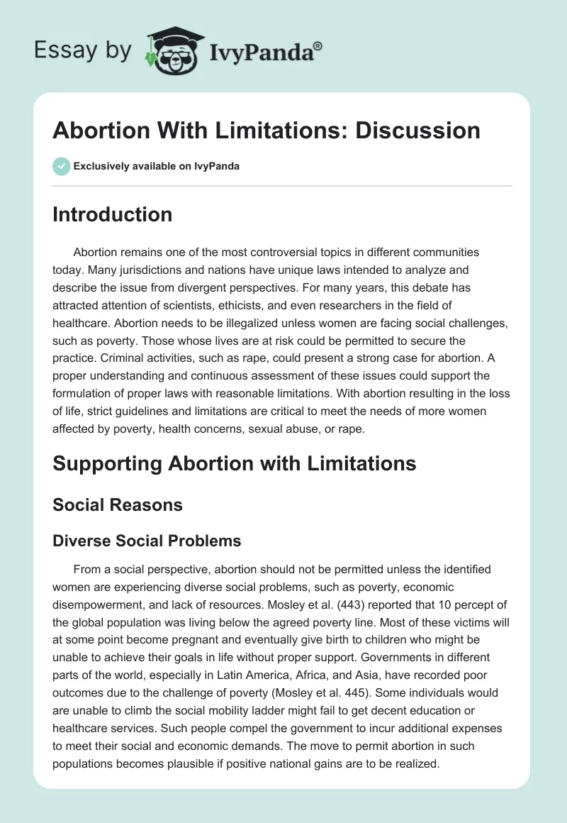Abortion With Limitations: Discussion. Page 1