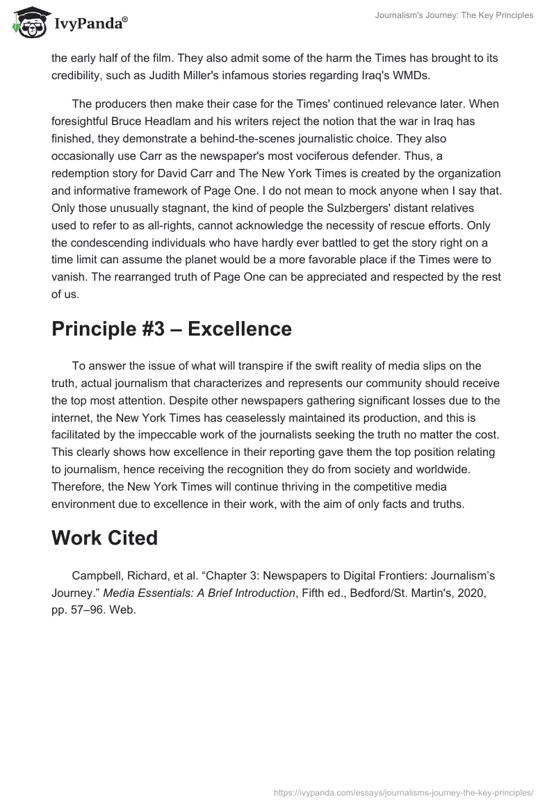Journalism's Journey: The Key Principles. Page 2
