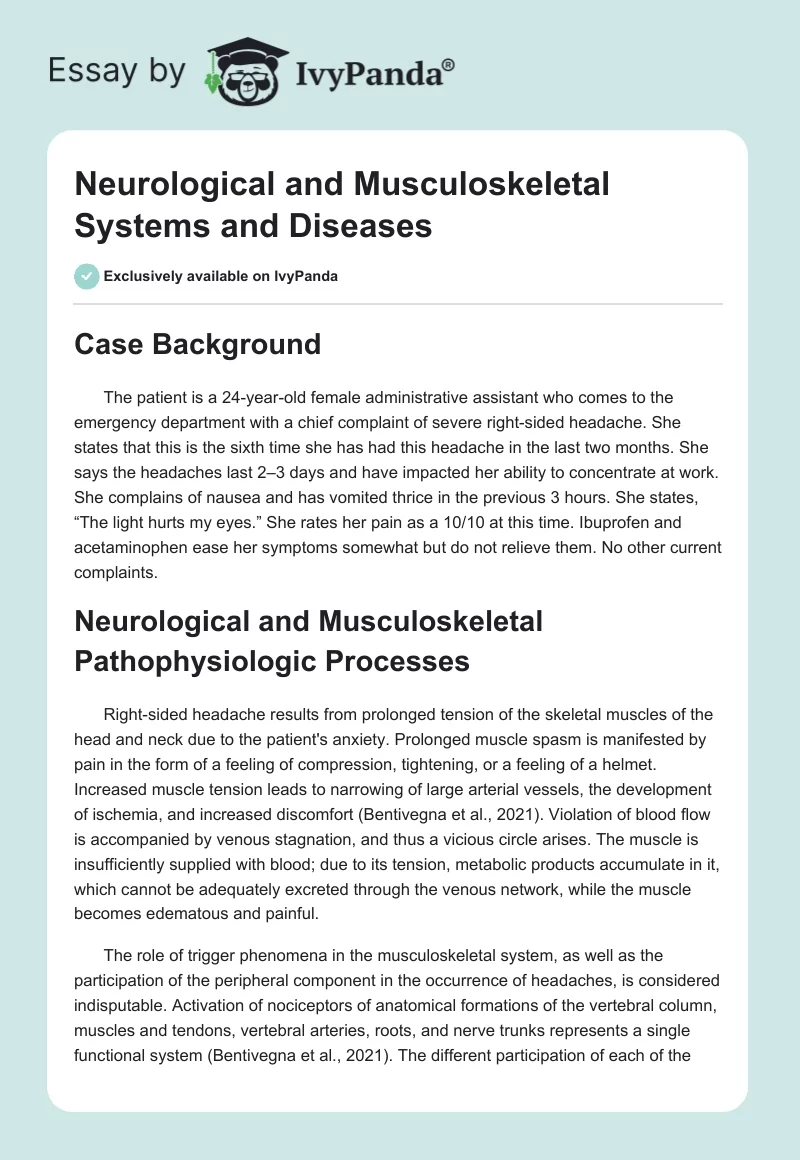 Neurological and Musculoskeletal Systems and Diseases. Page 1