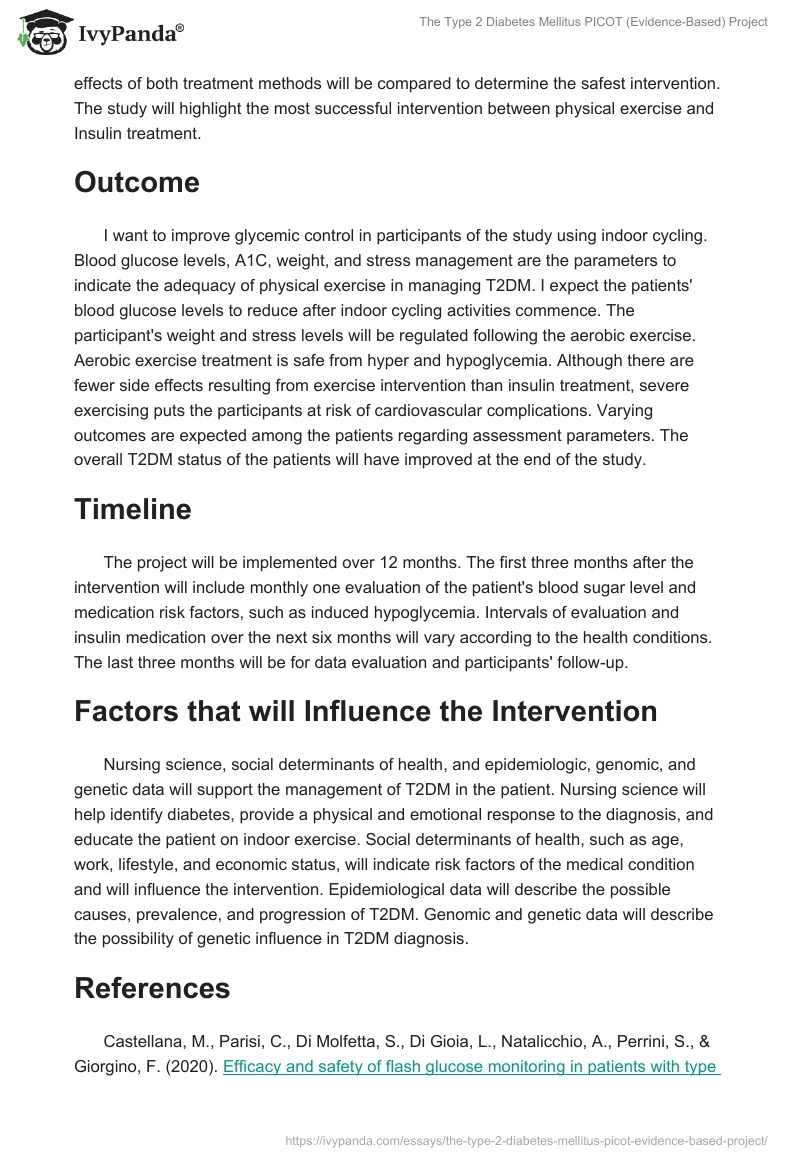The Type 2 Diabetes Mellitus PICOT (Evidence-Based) Project. Page 3
