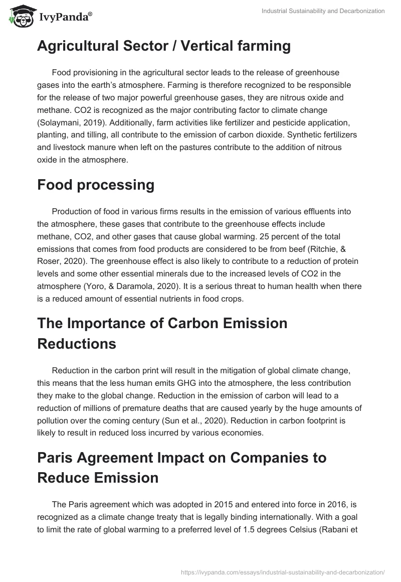 Industrial Sustainability and Decarbonization. Page 2