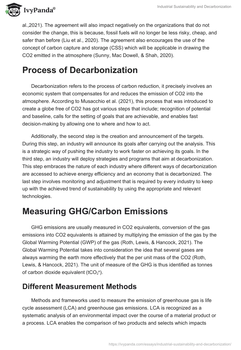 Industrial Sustainability and Decarbonization. Page 3