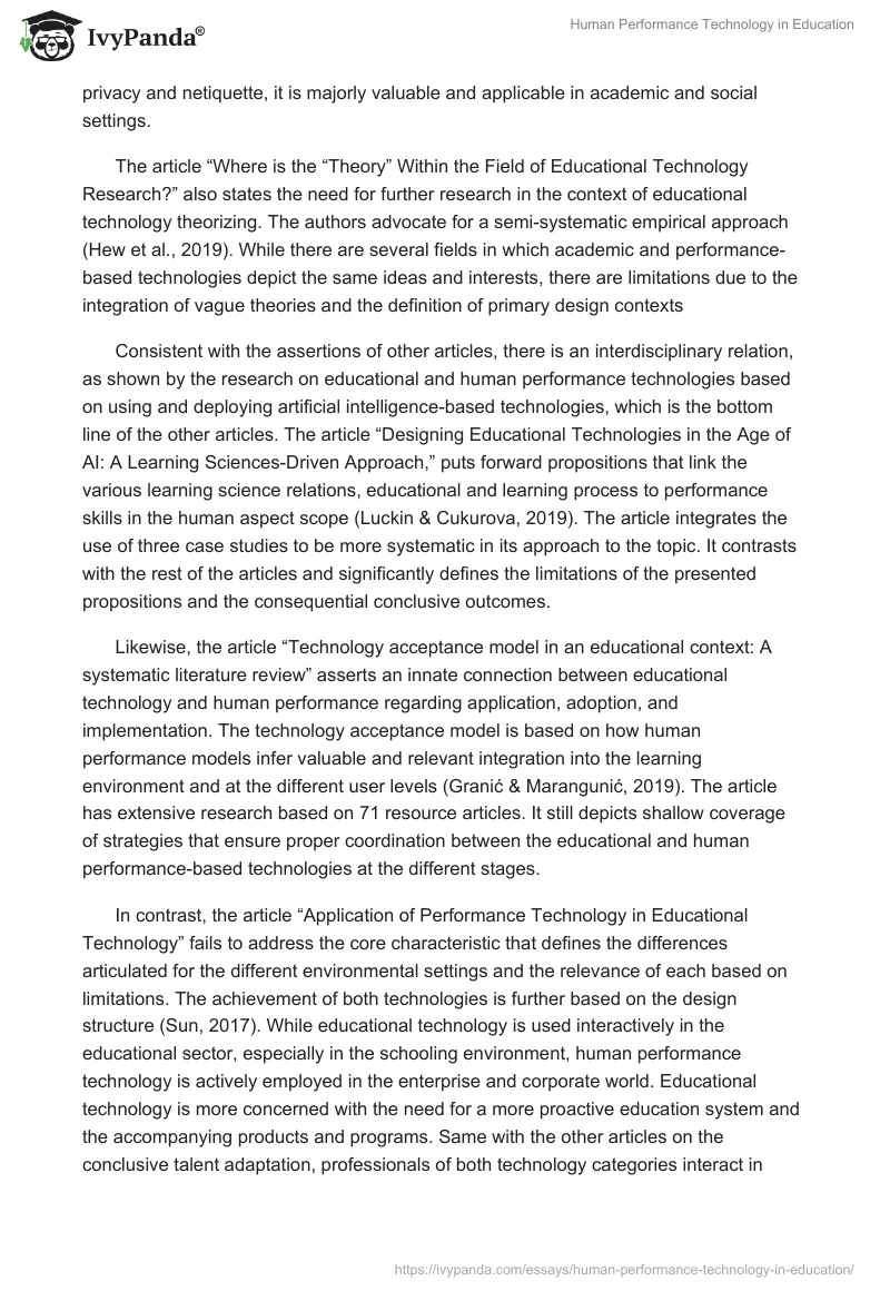 Human Performance and Technology in Education. Page 2