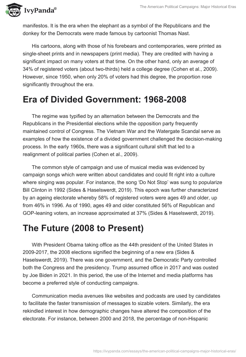 The American Political Campaigns: Major Historical Eras. Page 2