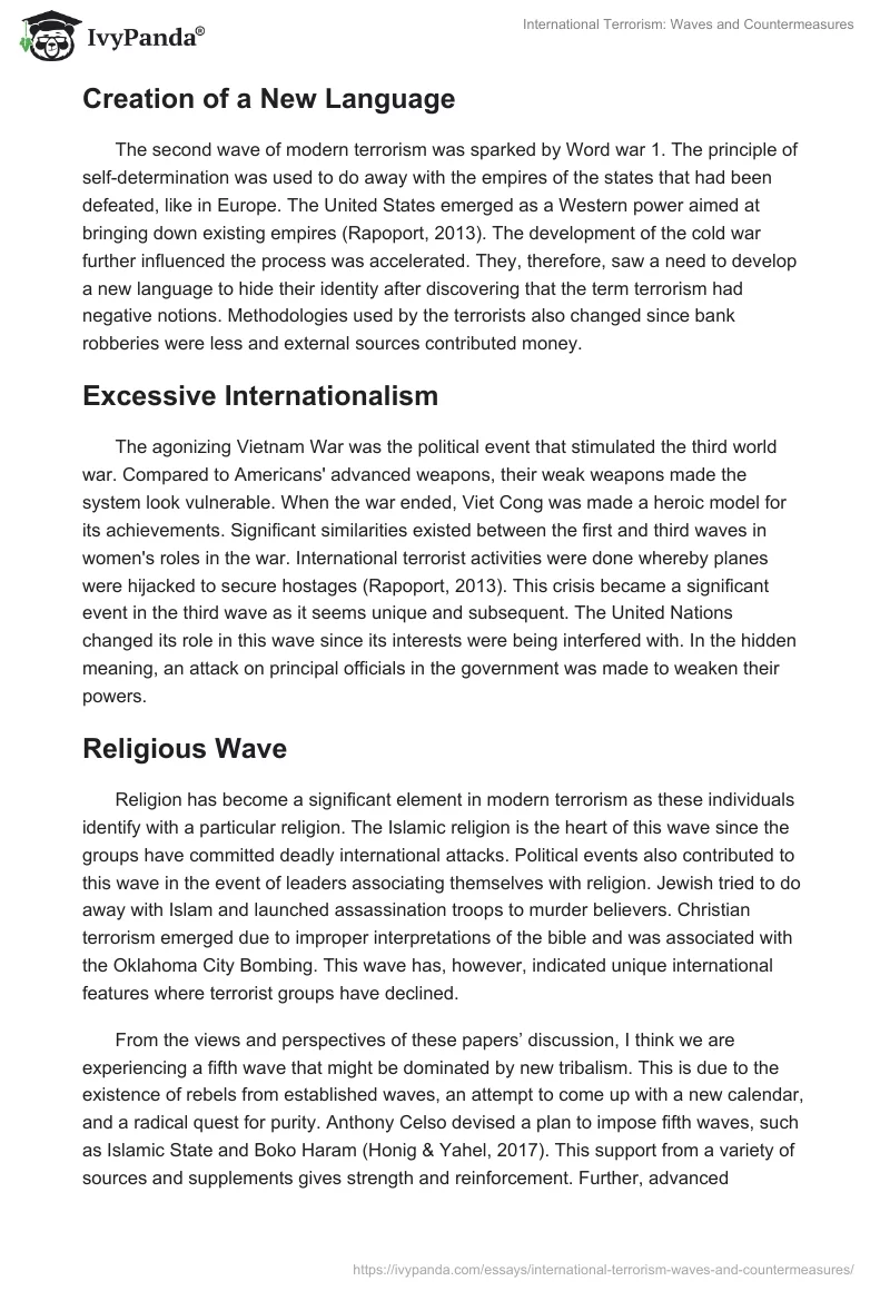 International Terrorism: Waves and Countermeasures. Page 2