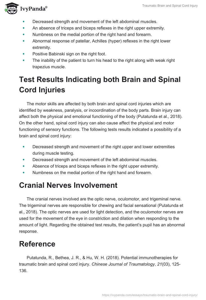 Traumatic Brain and Spinal Cord Injury. Page 2