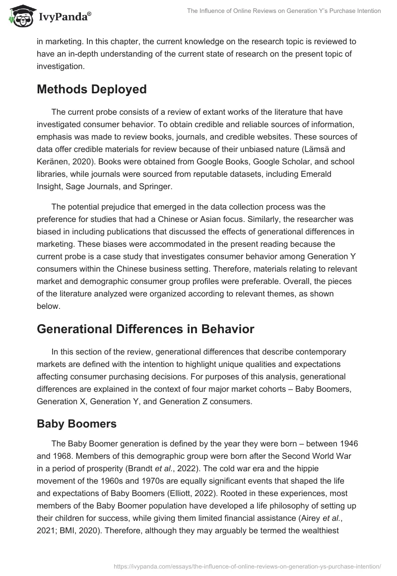 The Influence of Online Reviews on Generation Y’s Purchase Intention. Page 2
