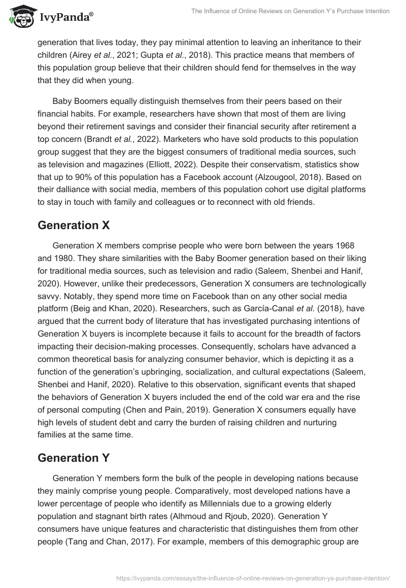 The Influence of Online Reviews on Generation Y’s Purchase Intention. Page 3