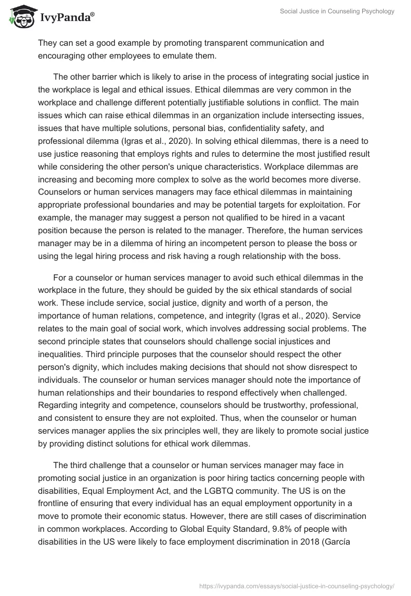 Social Justice in Counseling Psychology. Page 2