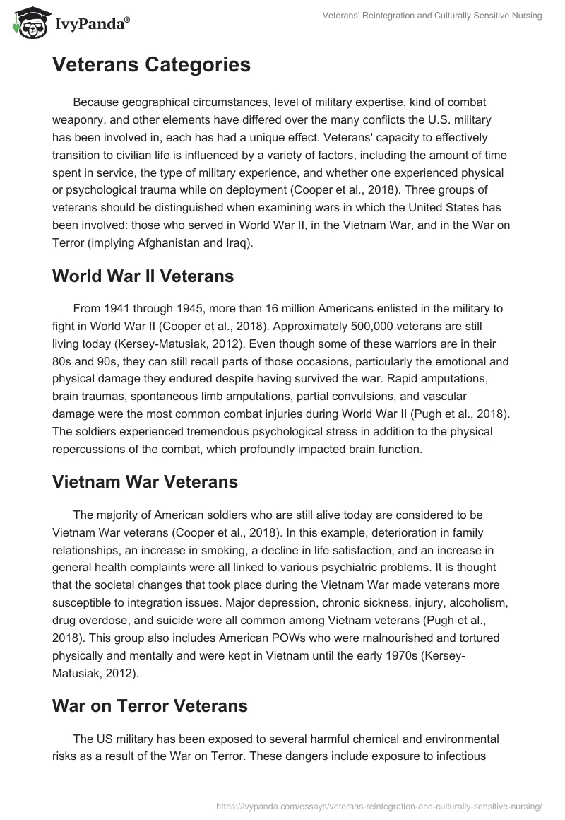 Veterans’ Reintegration and Culturally Sensitive Nursing. Page 2