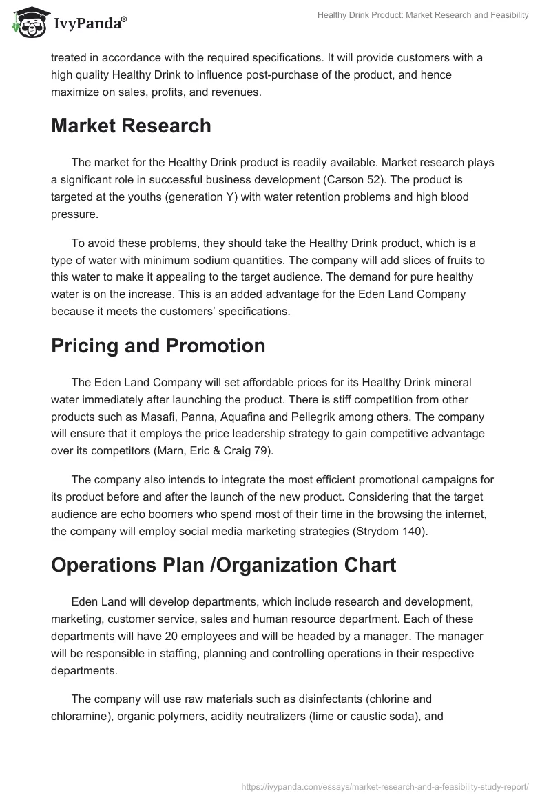 Healthy Drink Product: Market Research and Feasibility. Page 2