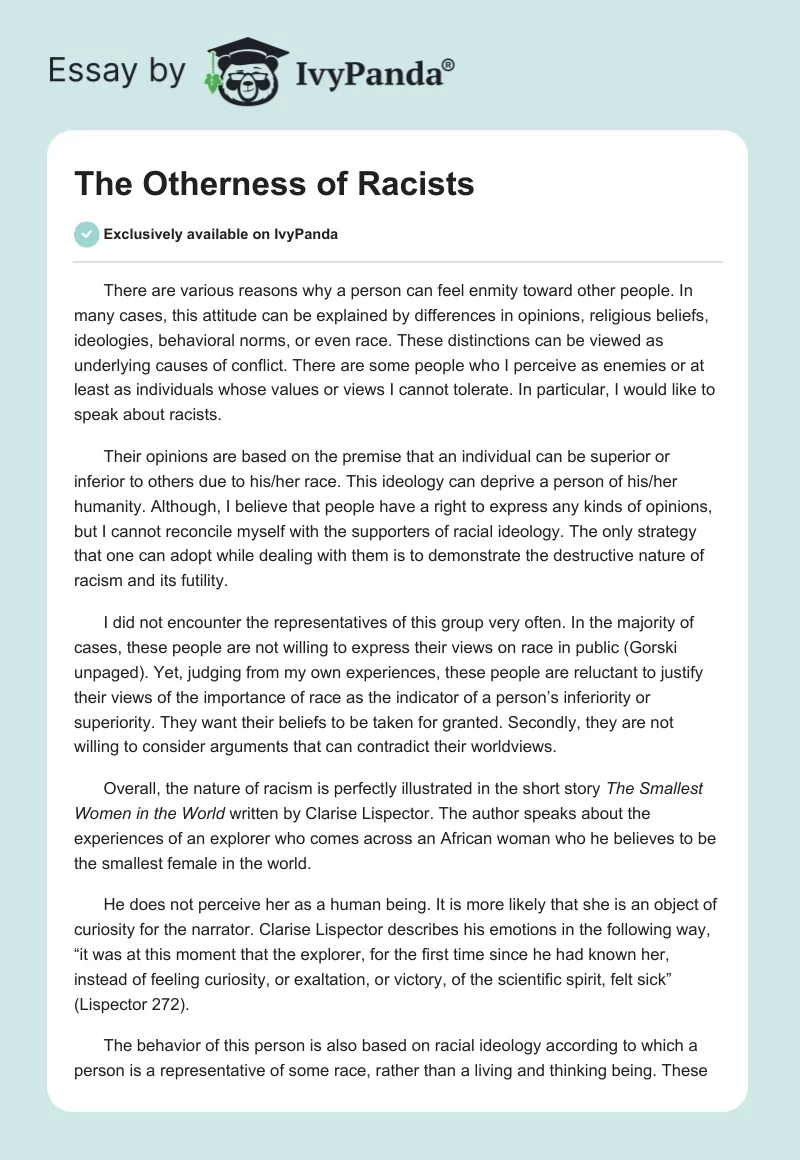 The Otherness of Racists. Page 1