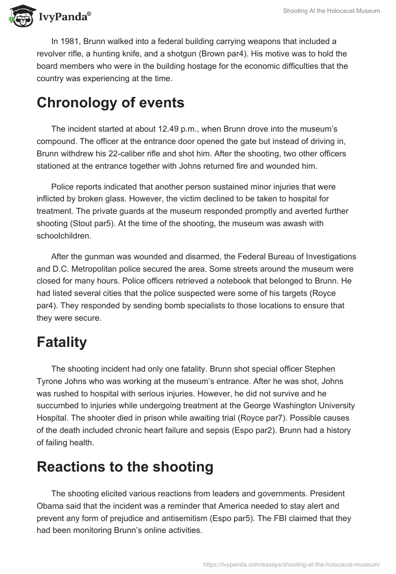 Shooting At the Holocaust Museum. Page 2