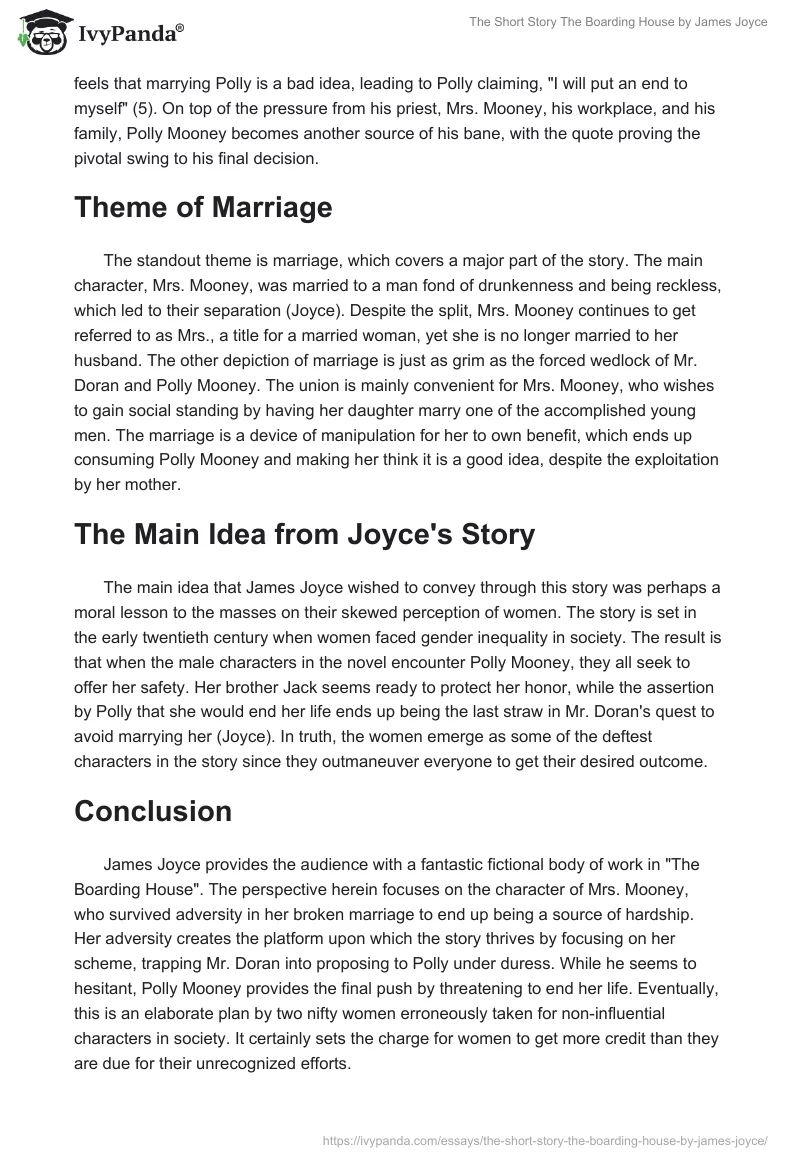 The Short Story "The Boarding House" by James Joyce. Page 2