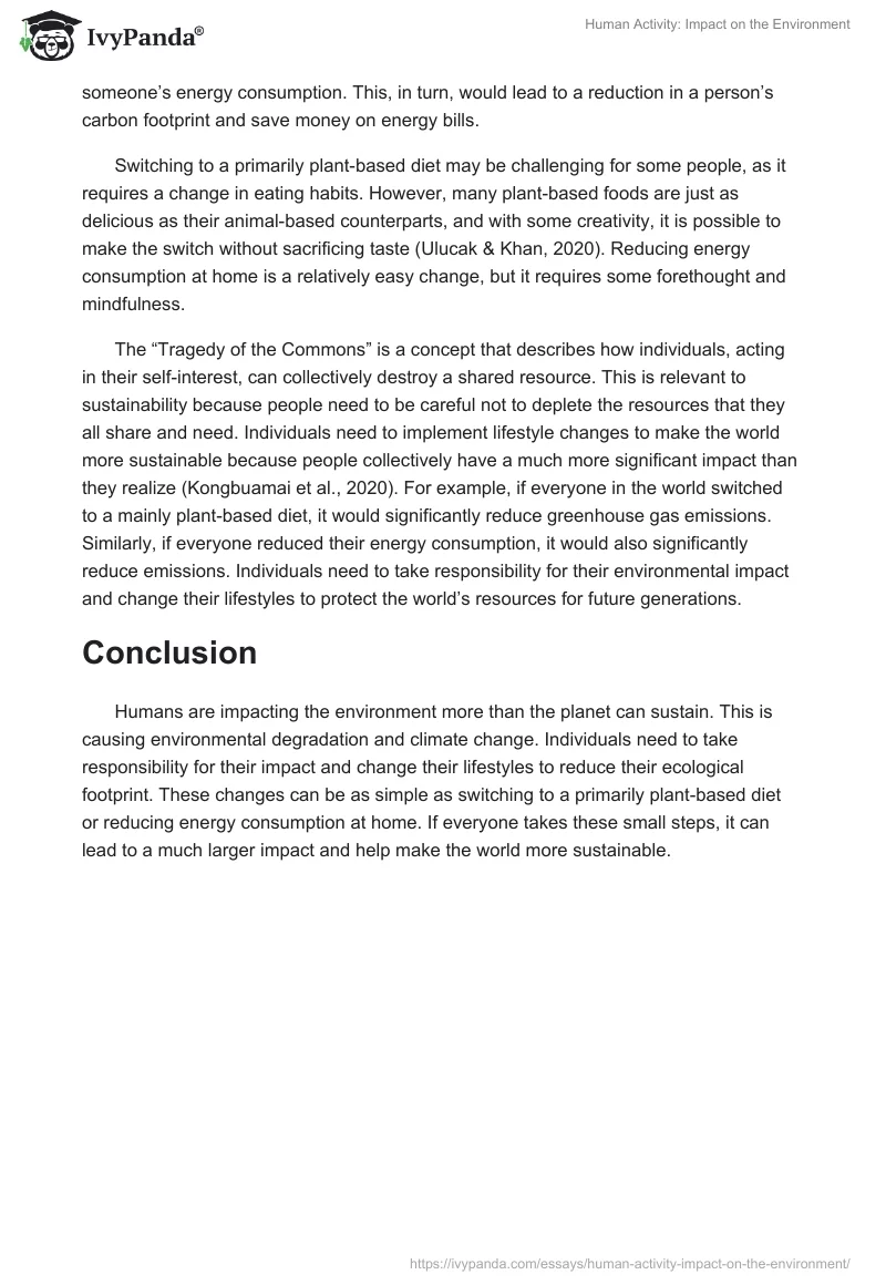 Human Activity: Impact on the Environment. Page 2
